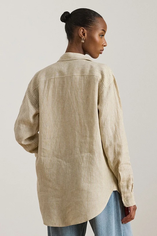 Lauren Ralph Lauren koszula damska bawełniana 200P14000 beżowy SS26