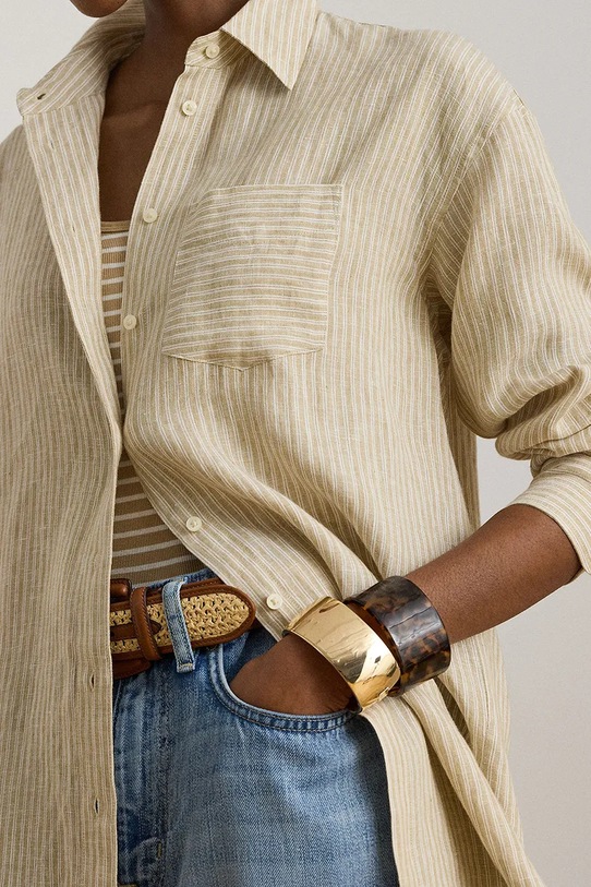 Lauren Ralph Lauren koszula damska bawełniana beżowy 200P14000