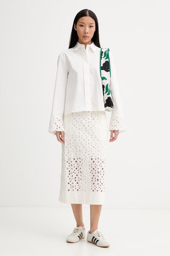 Marimekko cămașă pentru femei, din bumbac 095211 bej SS26