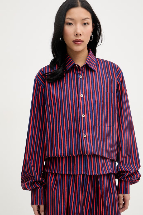 Marimekko košeľa dámska bavlnená červená 095232