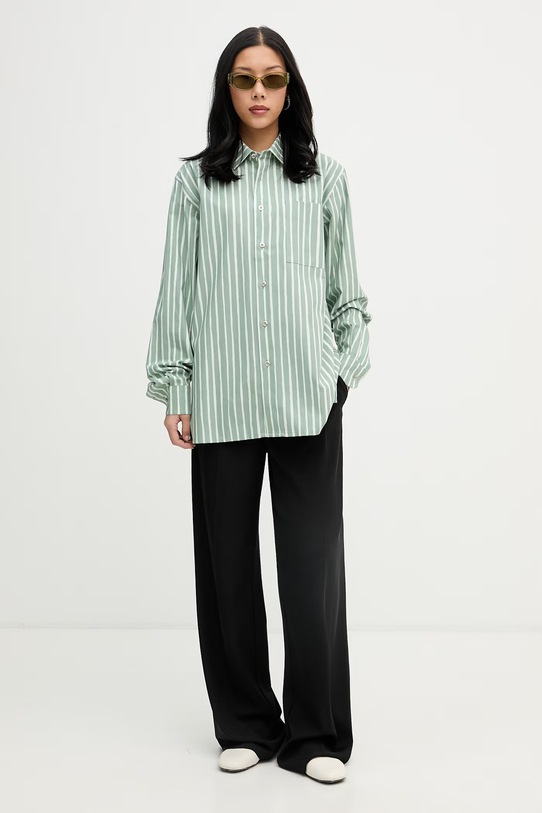 Marimekko košeľa dámska bavlnená 095232 zelená SS26