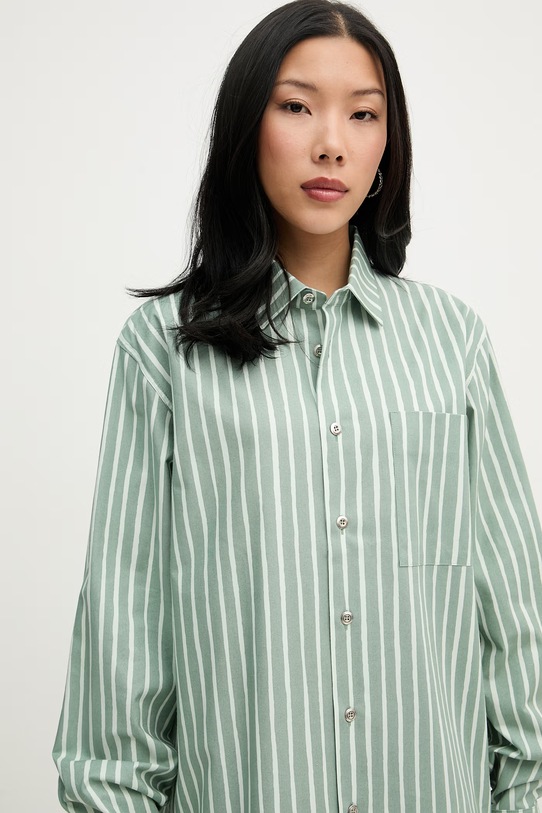 Marimekko košeľa dámska bavlnená zelená 095232