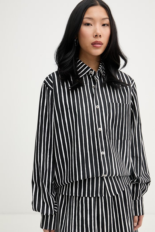 Marimekko košeľa dámska bavlnená čierna 095232