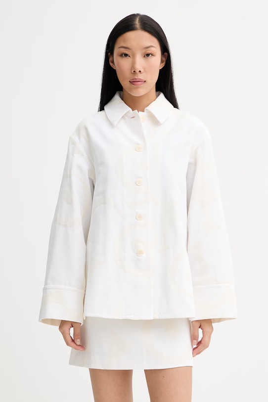 Marimekko риза дамска с памук бежов 095136