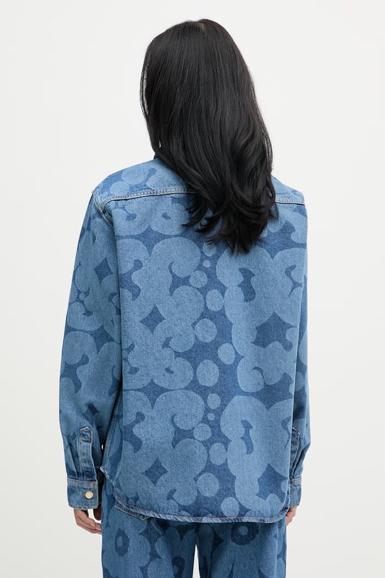 Oblečenie Marimekko košeľa dámska rifľová 095176 modrá