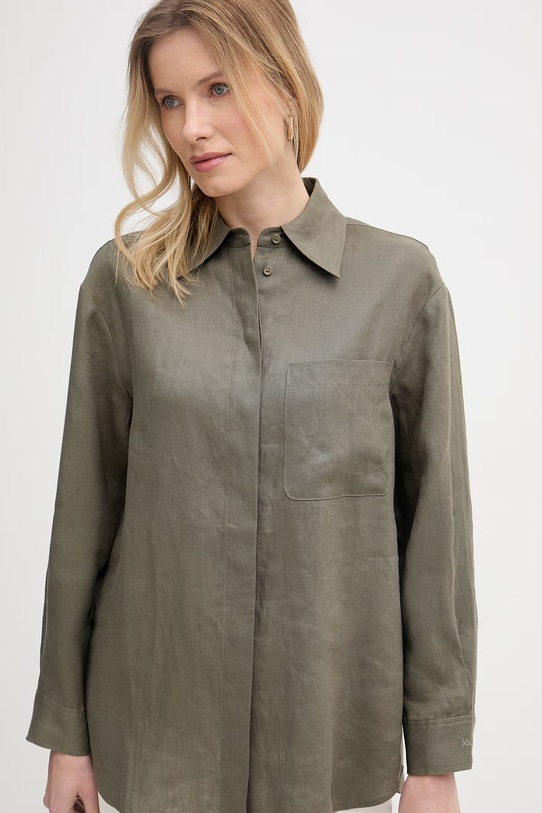 Max&Co. košeľa safari dámska ľanová MCOGATTONI zelená 2616111015200