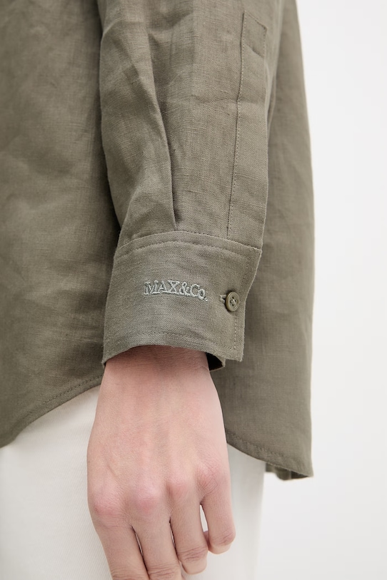 Max&Co. košeľa safari dámska ľanová MCOGATTONI 2616111015200 zelená