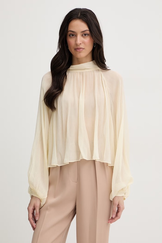 Max&Co. koszula damska z wiskozy MCOAFFETTO beżowy 2616111063200