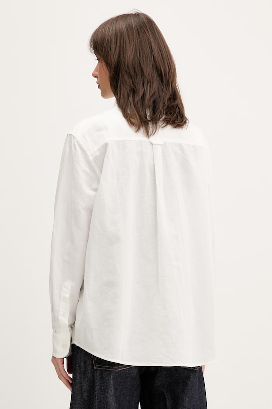 Odzież Tommy Jeans koszula damska z lnem DW0DW22209 beżowy