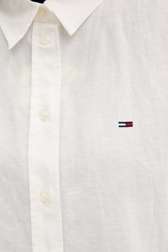 Tommy Jeans koszula damska z lnem DW0DW22209 beżowy