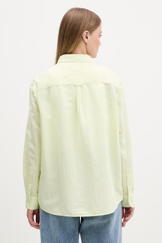 Odzież Tommy Jeans koszula damska z lnem DW0DW22209 zielony