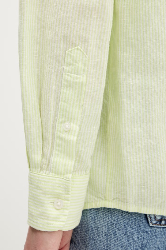 Tommy Jeans koszula damska z lnem DW0DW22209 zielony