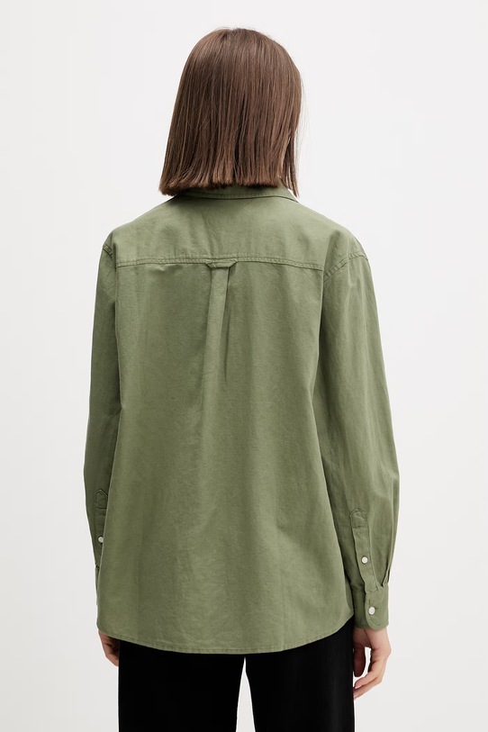 Odzież Tommy Jeans koszula damska z lnem DW0DW22209 zielony