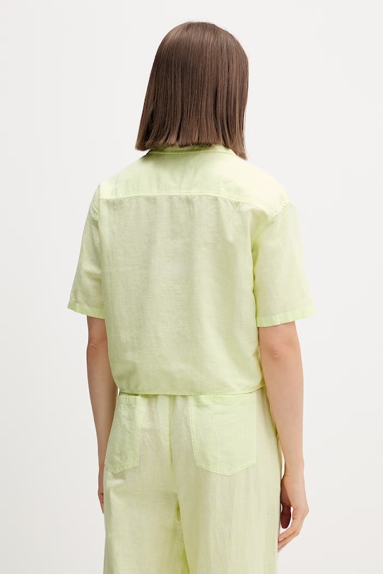 Abbigliamento Tommy Jeans camicia da donna con lino DW0DW22210 verde