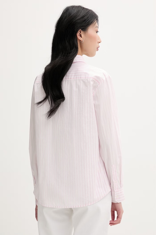 Ρούχα Tommy Jeans Πουκάμισο γυναικείο βαμβακερό DW0DW22211 ροζ