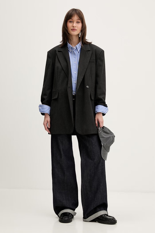 Tommy Jeans košile dámská bavlněná DW0DW22211 modrá SS26