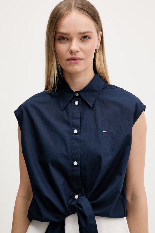 Tommy Jeans koszula damska bawełniana granatowy DW0DW22212