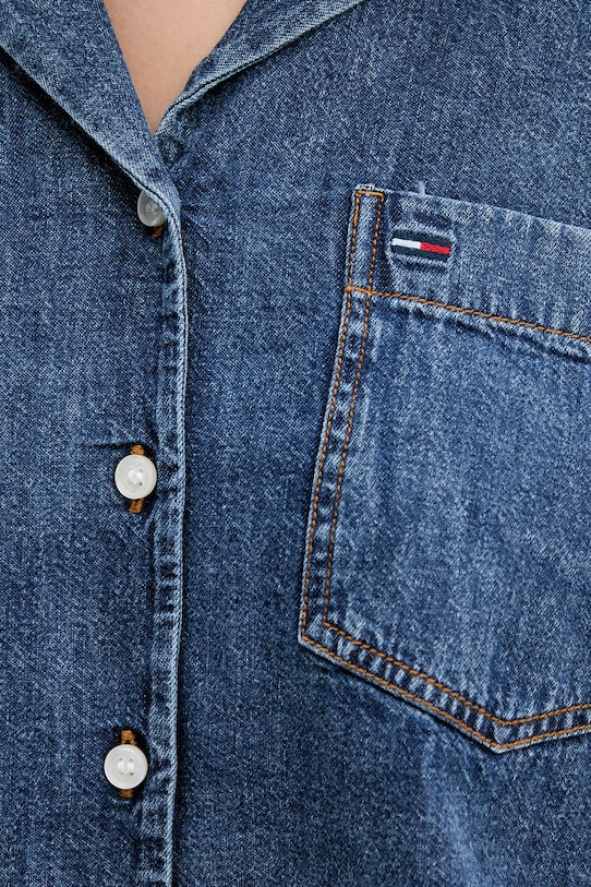 Tommy Jeans koszula damska jeansowa DW0DW22216 granatowy