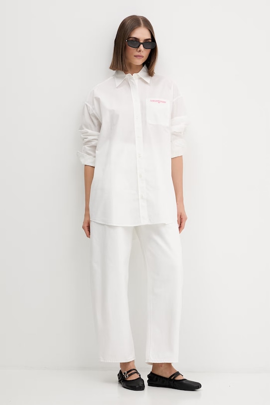 Tommy Jeans košeľová blúzka dámska bavlnená DW0DW22218 béžová SS26