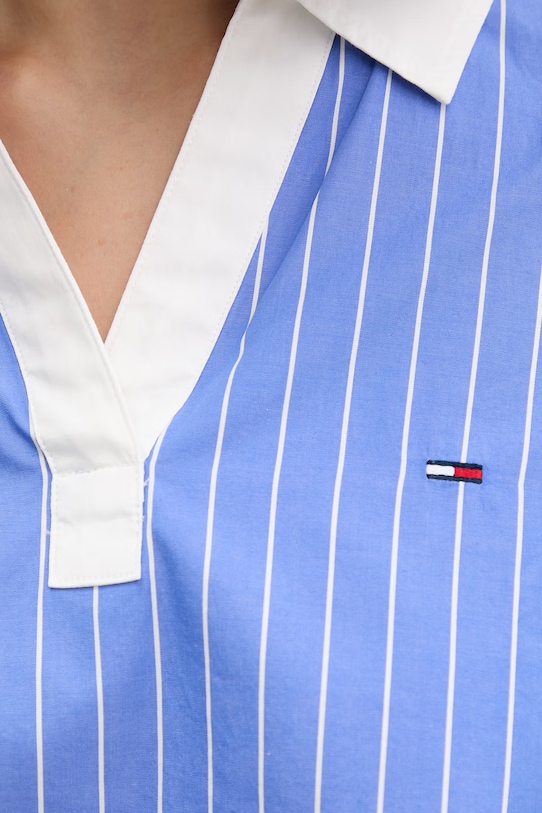 Tommy Jeans bluzka damska bawełniana DW0DW22596 niebieski