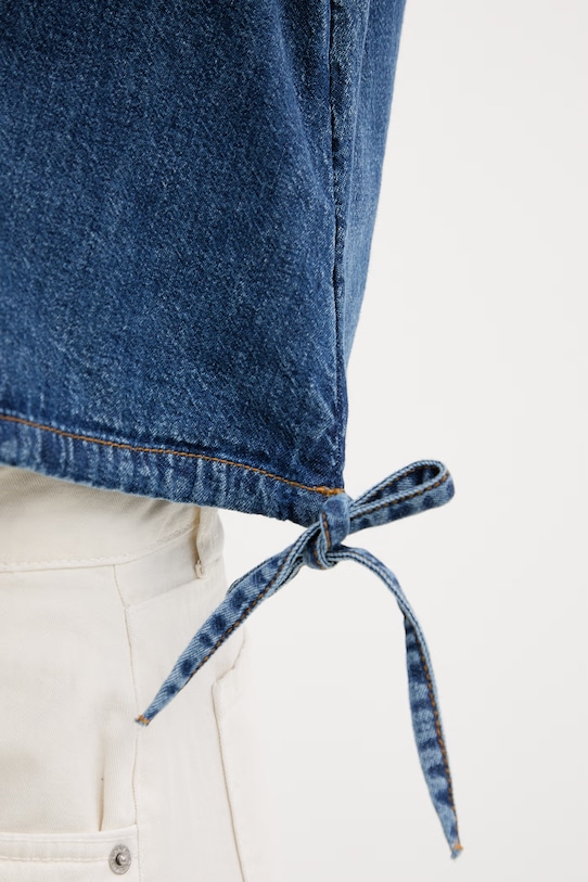 Tommy Jeans bluzka na ramiączkach damska jeansowa DW0DW22609 niebieski