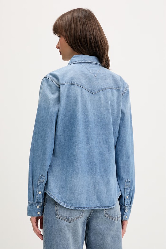 Odzież Tommy Jeans koszula damska jeansowa DW0DW22737 niebieski