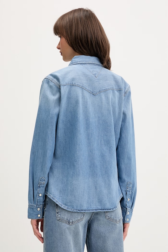 Odzież Tommy Jeans koszula damska jeansowa DW0DW22737 niebieski