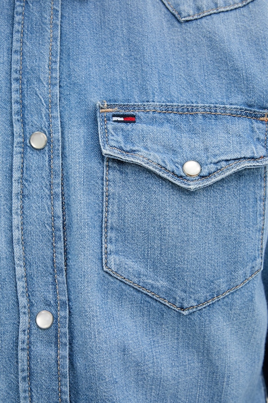 Tommy Jeans koszula damska jeansowa DW0DW22737 niebieski