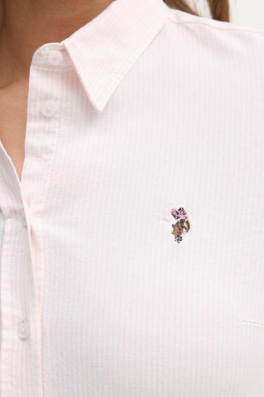 U.S. Polo Assn. koszula STRIPE STRETCH CLASSIC FIT OXFORD WUP1416 różowy