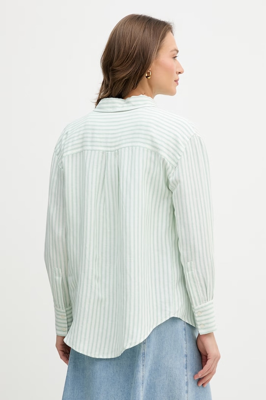 Odzież U.S. Polo Assn. koszula z dodatkiem lnu LOOSE FIT WUP2277 zielony