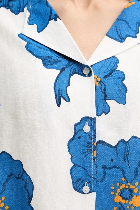 Tommy Hilfiger srajca ženska z lanom WW0WW48924 bela