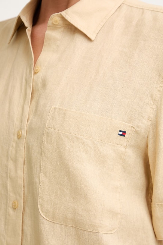 Tommy Hilfiger cămașă pentru femei, din in WW0WW48925 bej