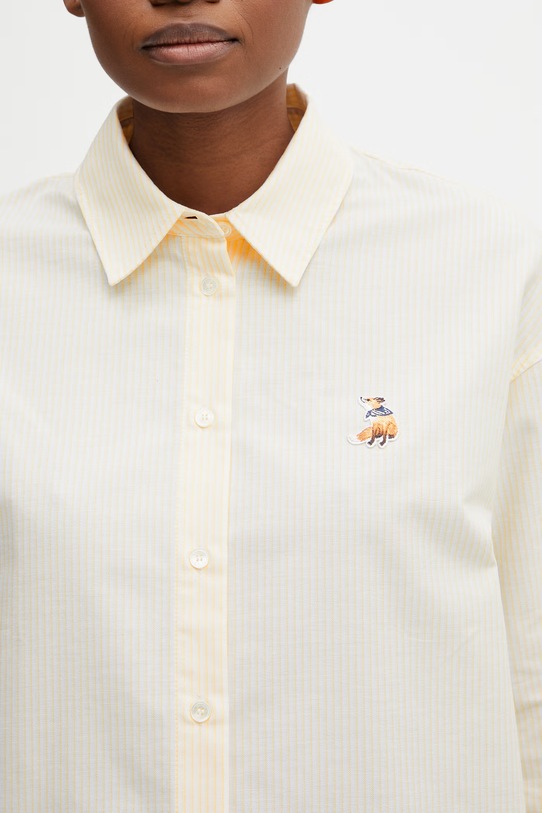 Maison Kitsuné Dreaming Fox koszula bawełniana damska żółty QW00415WC5098