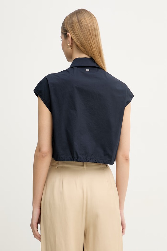 Odzież Gaudi bluzka koszulowa damska bawełniana 611FD45042 granatowy