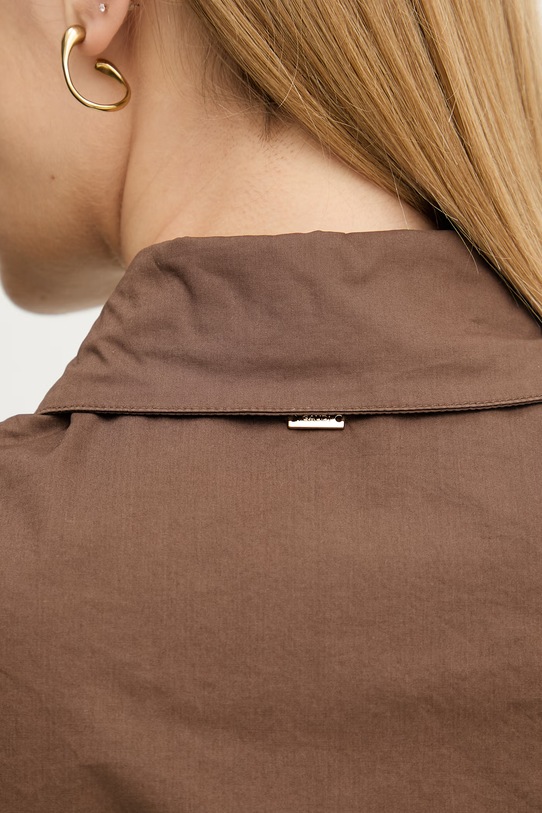 Gaudi bluzka koszulowa damska bawełniana 611FD45042 brązowy