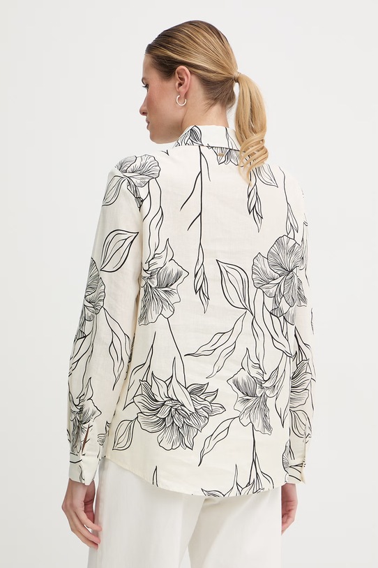 Odzież Gaudi koszula damska z lnem 611FD45061 beżowy