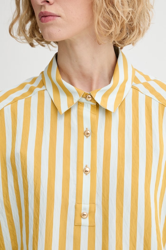 Sessun bluzka koszulowa damska z wiskozy 26210011 żółty