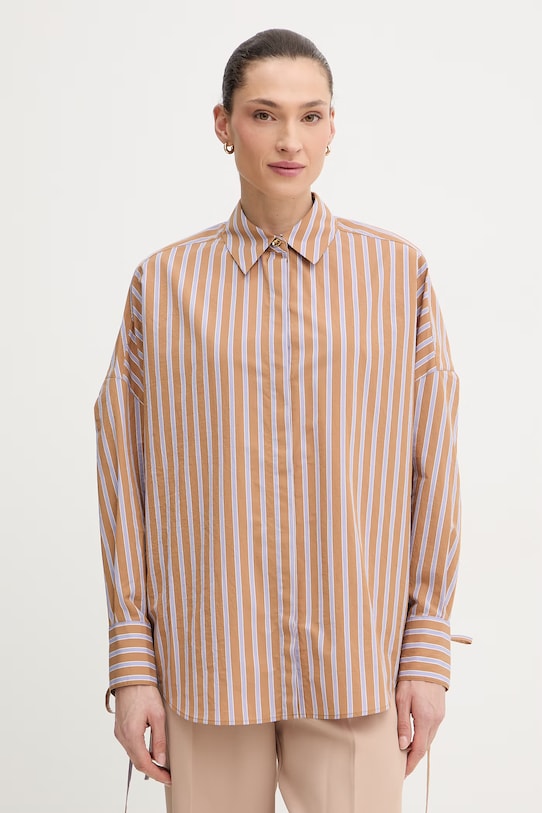 Sessun koszula damska bawełniana brązowy 26210004