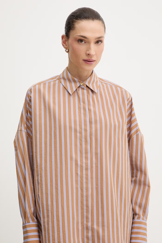 Sessun koszula damska bawełniana brązowy 26210004