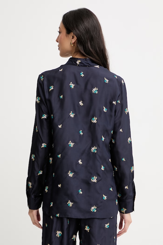 Oblečenie Forte Forte košeľa dámska hodvábna 14868.my.shirt tmavomodrá