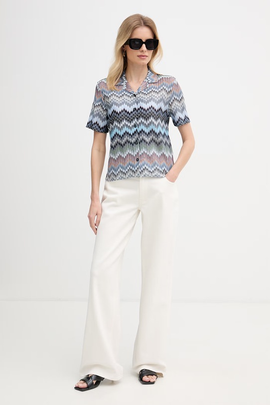 Missoni dámska košeľa z viskózy DS26SJ03.BR014T modrá SS26