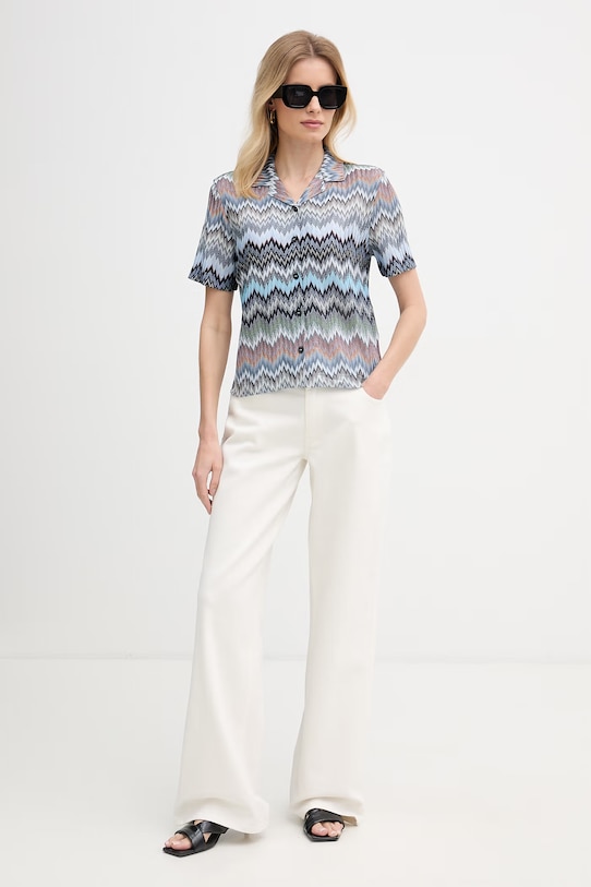 Missoni dámska košeľa z viskózy DS26SJ03.BR014T modrá SS26