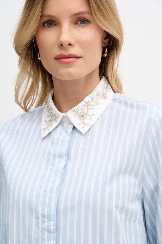 OUI koszula damska bawełniana niebieski 96459