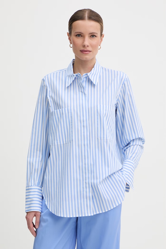 Joop! koszula damska z bawełny niebieski 30101363