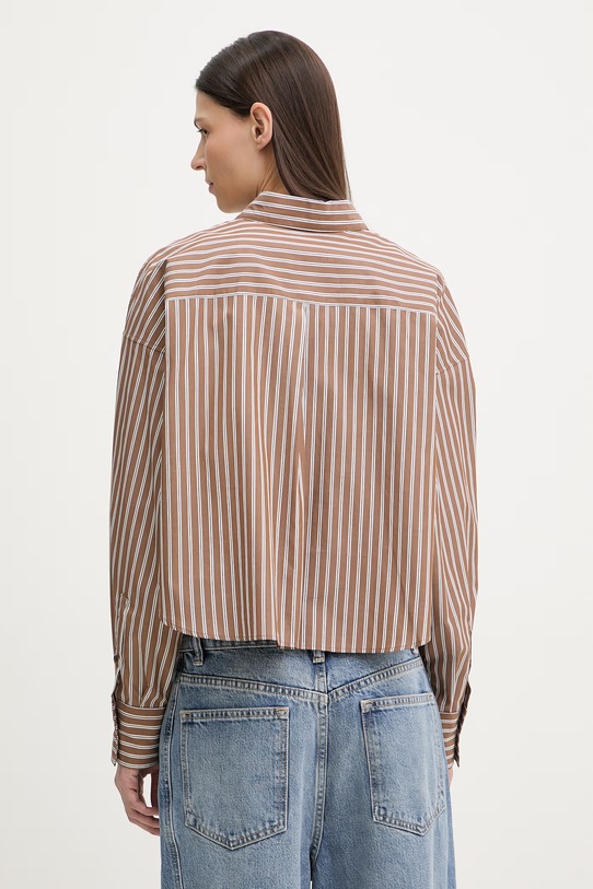 Odzież rag & bone koszula damska bawełniana Marin RA4W25HSMCN brązowy