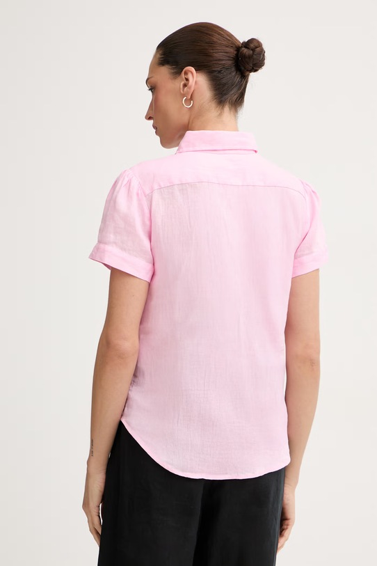 Îmbrăcăminte Polo Ralph Lauren cămașă pentru femei, din in PD LINEN-WVN-SHIRT 211973366501 roz
