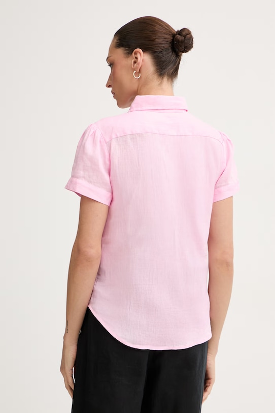 Îmbrăcăminte Polo Ralph Lauren cămașă pentru femei, din in PD LINEN-WVN-SHIRT 211973366501 roz