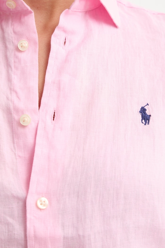 Polo Ralph Lauren cămașă pentru femei, din in PD LINEN-WVN-SHIRT 211973366501 roz