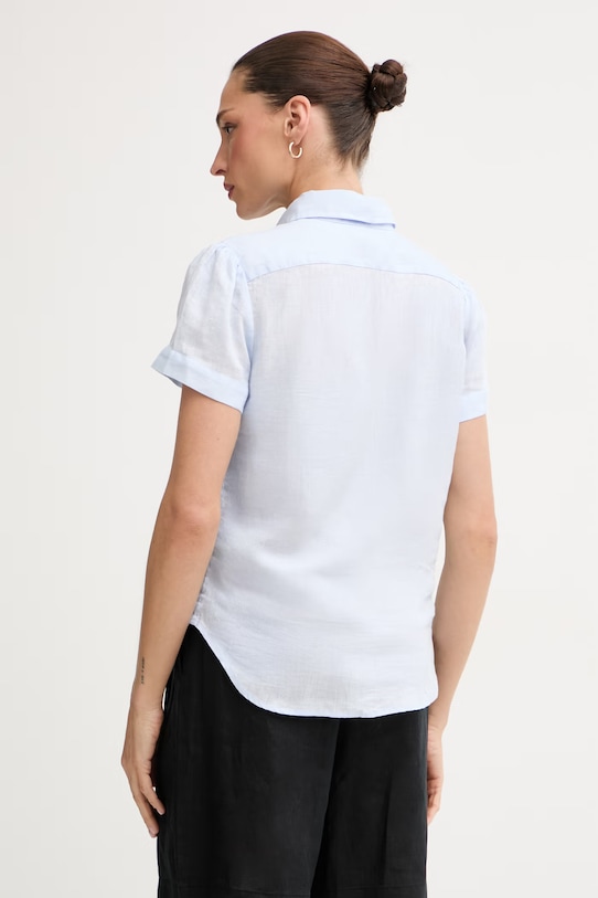 Clothing Polo Ralph Lauren PD LINEN-WVN-SHIRT Women's linen shirt 211973366504 blue