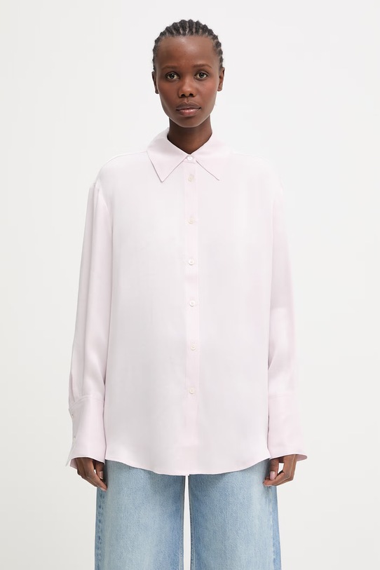 Anine Bing BRIDGET SHIRT - POWDER PINK koszula damska z wiskozy różowy A.07.11947.PKI26